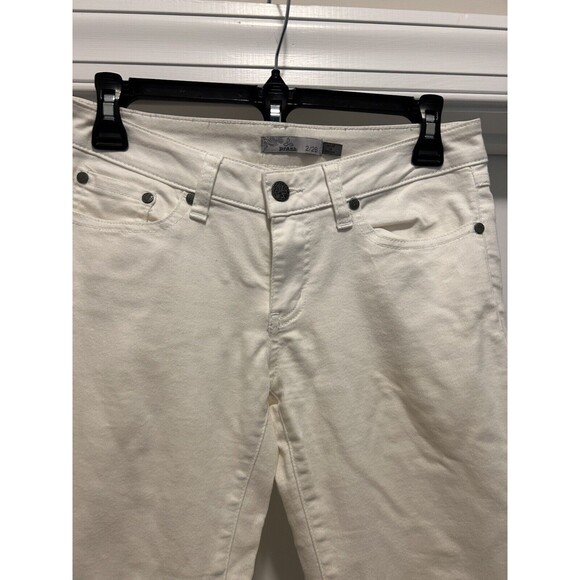 PrAna Womens White Skinny Jeans Size 2 / 26. Mid Rise Organic Cotton Spandex - Picture 4 of 6